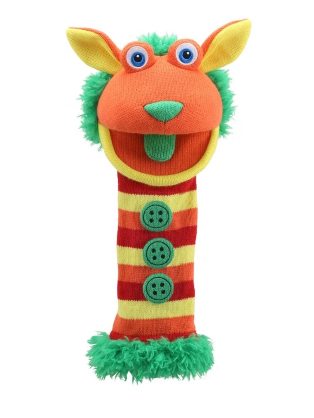 New! The Puppet Company Knitted Buttons Hand Puppet